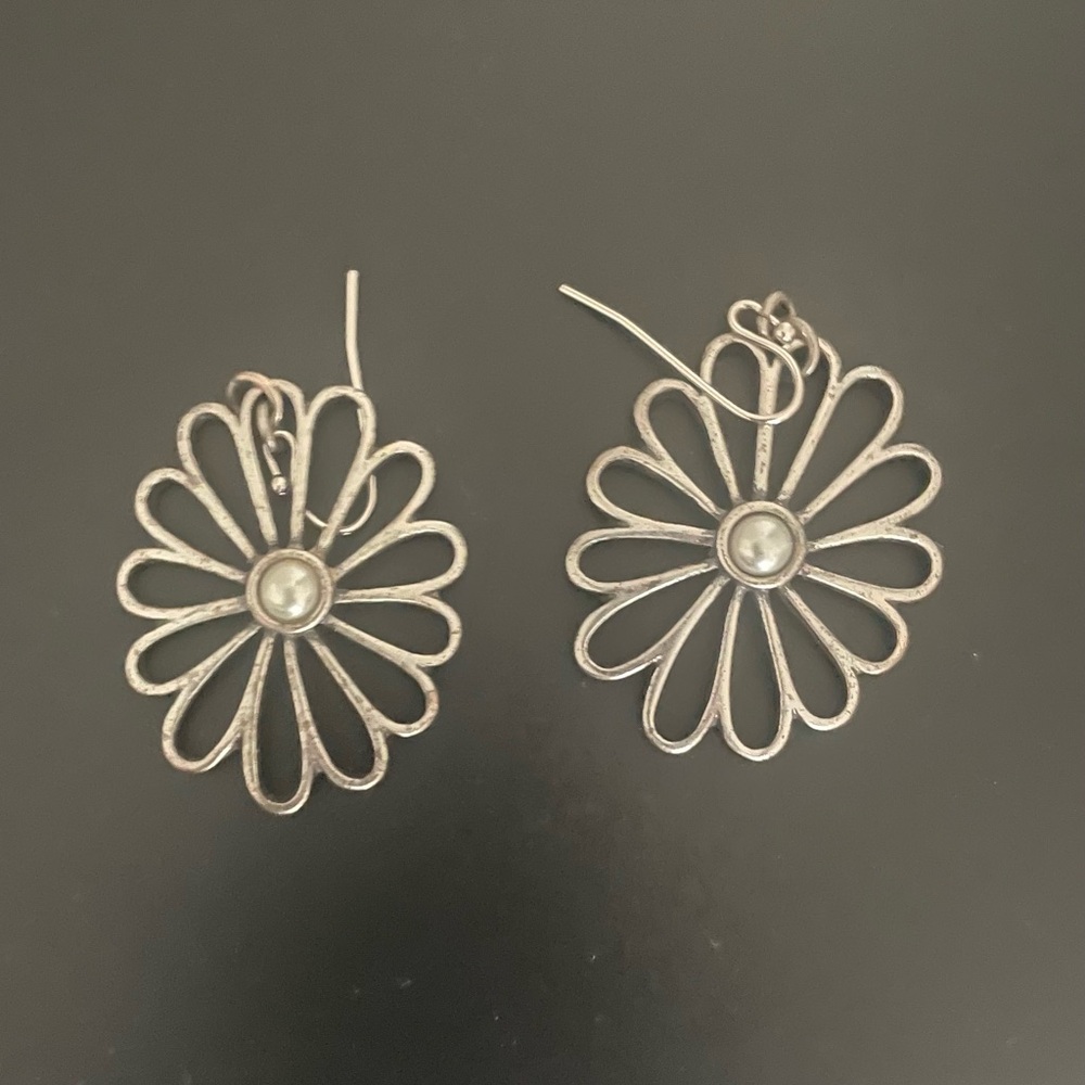 Lia Sophia Silver Floral Earrings